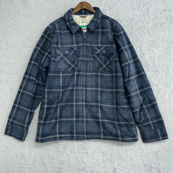 NEW Voyager Men's XL Plaid Fleece Lined Sherpa Zip Up Shirt Jacket - Picture 3 of 9